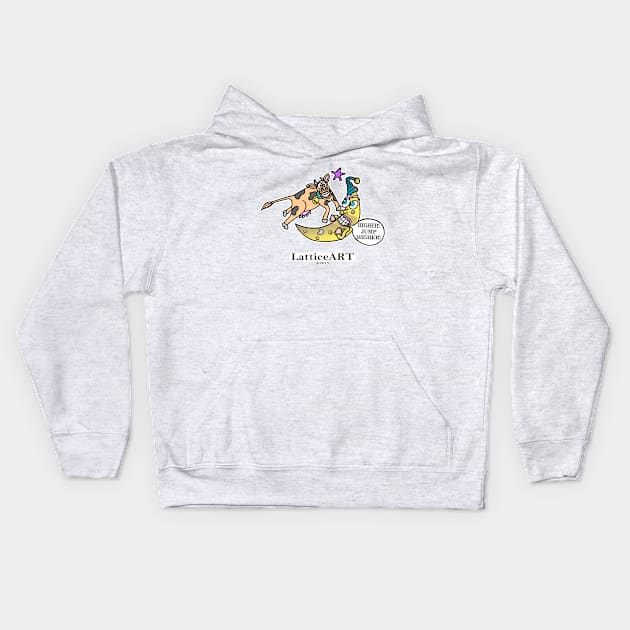 Cow Jumps Over the Moon Kids Hoodie by LatticeART